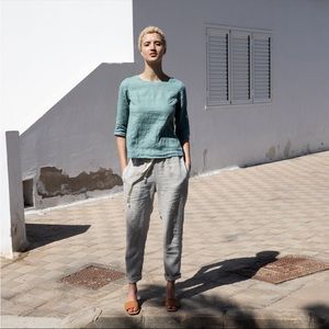 Notperfectlinen ATHENS natural loose linen pants